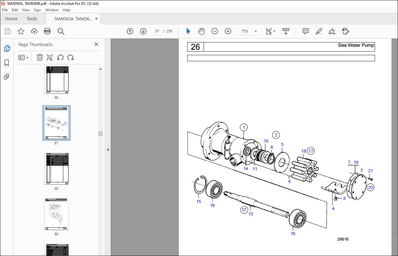 Volvo Penta TAMD60A, TAMD60B Marine Diesel Engine Parts Manual PDF ...