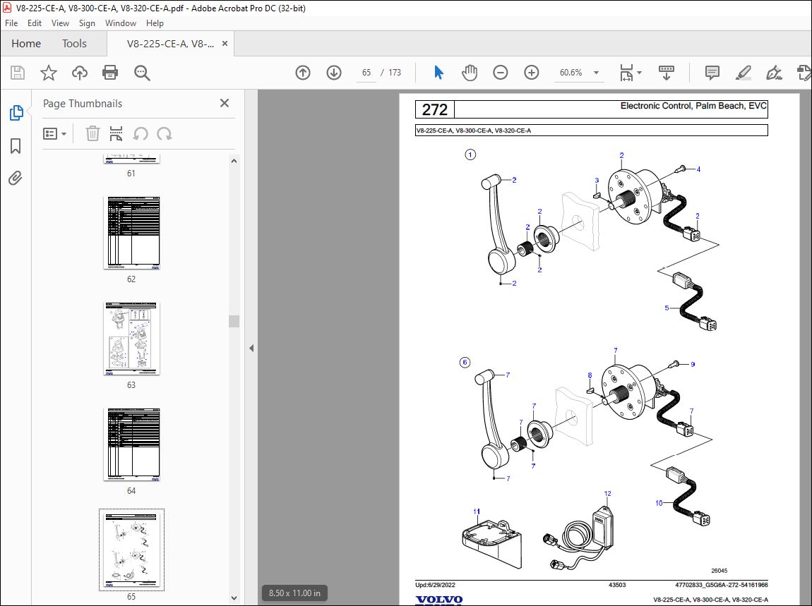 Volvo Penta V8-225-CE-A, V8-300-CE-A, V8-320-CE-A Parts Manual PDF ...