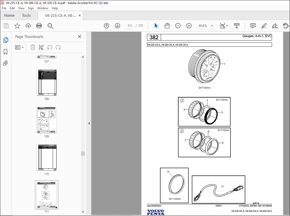 Volvo Penta V8-225-CE-A, V8-300-CE-A, V8-320-CE-A Parts Manual PDF ...