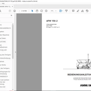 AMMANN AFW 150-2 BEDIENUNGSANLEITUNG 3011193 PDF