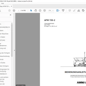 AMMANN AFW 150-2 BEDIENUNGSANLEITUNG 3016546 PDF