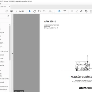 AMMANN AFW 150-2 KEZELÉSI UTASÍTÁS 3011193 PDF