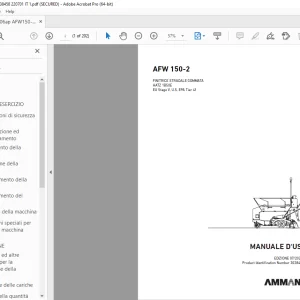 AMMANN AFW 150-2 MANUALE D‘USO 3038458 PDF