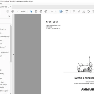 AMMANN AFW 150-2 NÁVOD K OBSLUZE 3004327 PDF