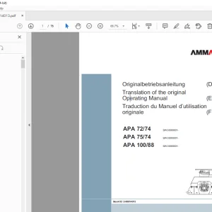 AMMANN APA 72/74 APA 75/74 APA 100/88 Operating Manual 00000001 PDF