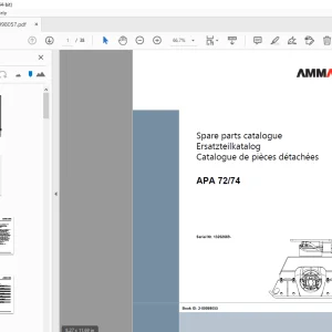 AMMANN APA 72/74 Spare Parts Catalogue 13262669 PDF