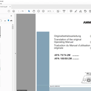 AMMANN APA 75/74-2M APA 100/88-2M Operating Manual 00000001 PDF