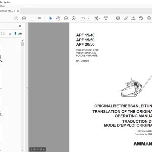 AMMANN APF 15/40 APF 15/50 APF 20/50 OPERATING MANUAL PDF
