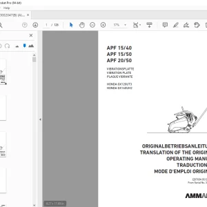 AMMANN APF 15/40 APF 15/50 APF 20/50 OPERATION MANUAL 3000001 PDF