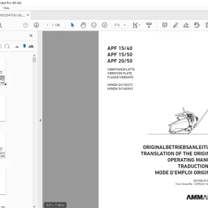 AMMANN APF 15/40 APF 15/50 APF 20/50 VIBRATION PLATE OPERATING MANUAL PDF