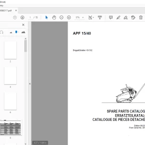 AMMANN APF 15/40 Briggs & Stratton 10V332 PARTS MANUAL 3013237 PDF