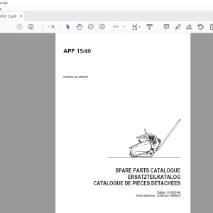 AMMANN APF 15/40 HONDA GX120UT3 PARTS MANUAL 12295222-1469824 PDF