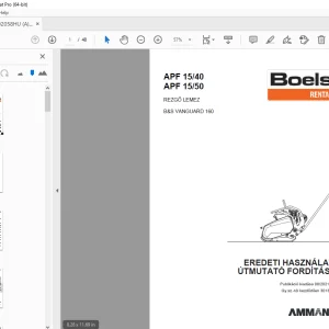 AMMANN BOELS APF 15/40 APF 15/50 HASZNÁLATI ÚTMUTATÓ 3013962 PDF