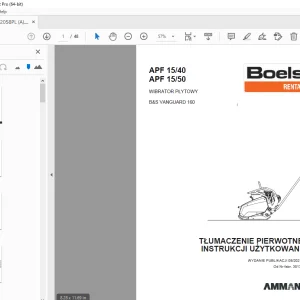 AMMANN BOELS APF 15/40 APF 15/50 INSTRUKCJI UŻYTKOWANIA 3013962 PDF