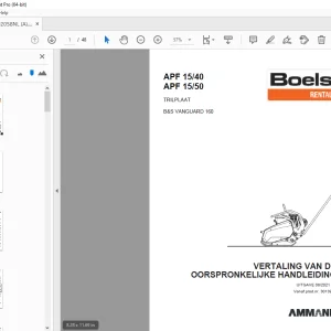 AMMANN BOELS APF 15/40 APF 15/50 TRILPLAAT HANDLEIDING 3013962 PDF
