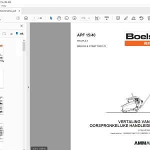 AMMANN BOELS APF 15/40 TRILPLAAT BRIGGS & STRATTON 12V HANDLEIDING PDF