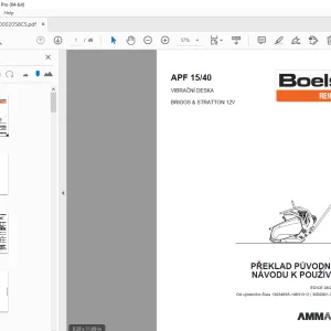 AMMANN BOELS APF 15/40 VIBRACNÍ DESKA NÁVODU K POUŽÍVÁNÍ PDF