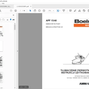 AMMANN BOELS APF 15/40 WIBRATOR PŁYTOWY INSTRUKCJI UŻYTKOWANIA PDF