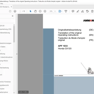 Ammann APF 1033 Honda GX120 Operation Manual (2-00002036) PDF