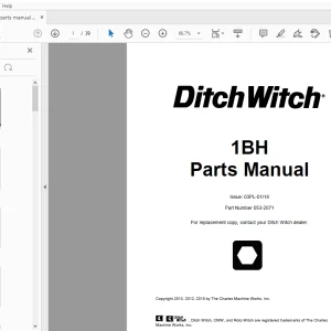 Ditch Witch 1BH Parts Manual 053-2071 PDF