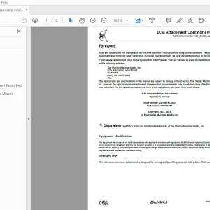 Ditch Witch 1CM Attachment Operator’s Manual ID0441380 PDF