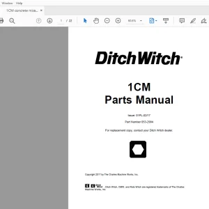 Ditch Witch 1CM Parts Manual 053-2994 PDF