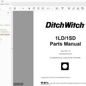 Ditch Witch 1LD/1SD Parts Manual 053-2073 PDF