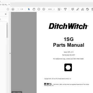 Ditch Witch 1SG Parts Manual 053-2077 PDF