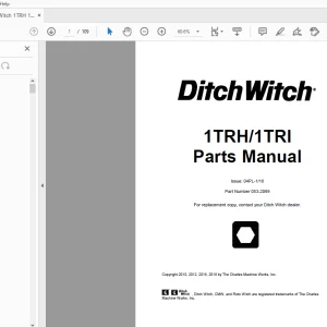 Ditch Witch 1TRH 1TRI Parts Manual 053-2069 PDF