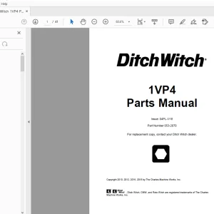 Ditch Witch 1VP4 Parts Manual 053-2070 PDF