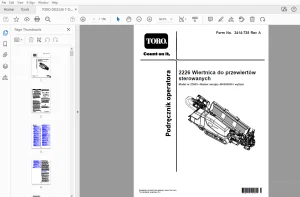 TORO 2226 Wiertnica do przewiertów ﻿Podręcznik operatora PDF
