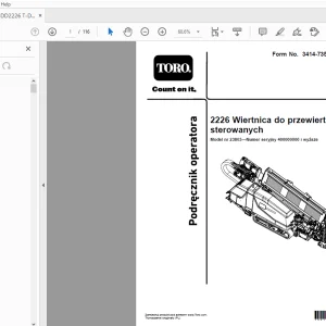 TORO 2226 Wiertnica do przewiertów ﻿Podręcznik operatora PDF