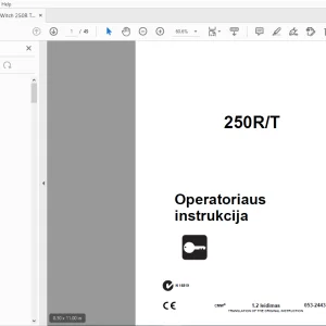 Ditch Witch 250R/T Operatoriaus instrukcija 053-2443(LI) PDF