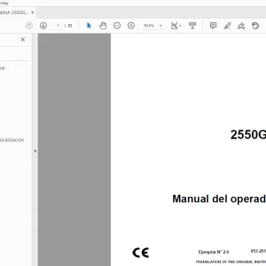 Ditch Witch 2550GR Manual del operador 053-2917 PDF