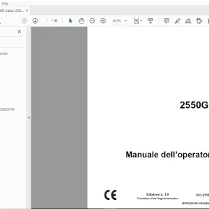 Ditch Witch 2550GR Manuale dell’operatore 053-2958 PDF