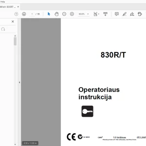Ditch Witch 830R/T Operatoriaus instrukcija 053-2441 (LI) PDF