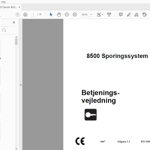 Ditch Witch 8500 Sporingssystem Betjeningsvejledning 053-1990 PDF