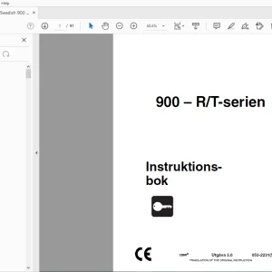 Ditch Witch 900 R/T serien Instruktionsbok 053-2231 (SW) PDF