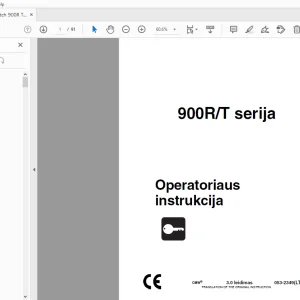 Ditch Witch 900R/T serija Operatoriaus instrukcija 053-2349 PDF
