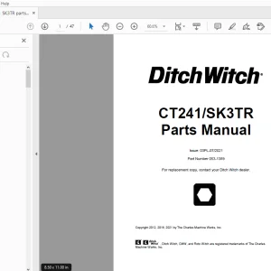 Ditch Witch CT241 SK3TR Parts Manual 053-1389 PDF