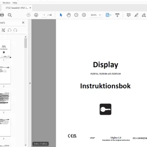 Ditch Witch Display JT/AT32 JT/AT40 och JT/AT120 Instruktionsbok PDF