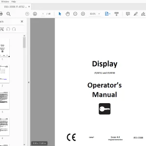 Ditch Witch Display JT/AT32 and JT/AT40 Operator’s Manual 053-3308 PDF