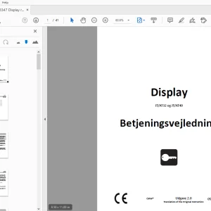 Ditch Witch Display JT/AT32 og JT/AT40 Betjeningsvejledning PDF