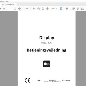 Ditch Witch Display JT/AT32 og JT/AT40 Betjeningsvejledning 053-3347 PDF