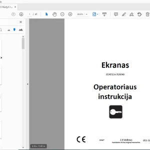 Ditch Witch Ekranas JT/AT32 ir JT/AT40 Operatoriaus instrukcija PDF