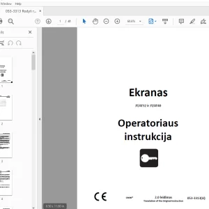 Ditch Witch Ekranas JT/AT32 ir JT/AT40 Operatoriaus instrukcija 053-3313 PDF