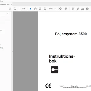 Ditch Witch Följarsystem 8500 Instruktionsbok 053-1311 PDF