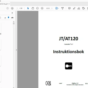 Ditch Witch JT/AT120 Cummins 6.7 Instruktionsbok 053-10045(SW) PDF