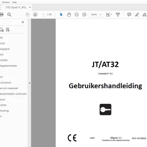 Ditch Witch JT/AT32 Cummins 4.5 Gebruikershandleiding 053-3317(DU) PDF