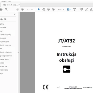 Ditch Witch JT/AT32 Cummins 4.5 Instrukcja obsługi 053-3346 (PO) PDF